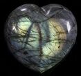 Flashy Polished Labradorite Heart - Brilliant Blue! #58851-1